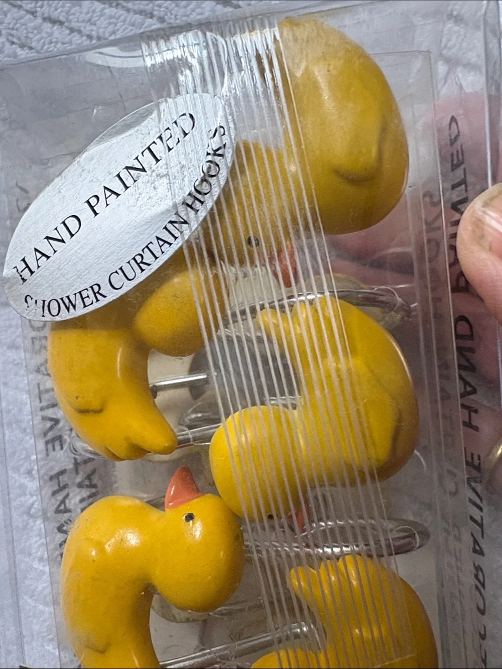 Hand Crafted Yellow Shower Curtain Hooks - Set of 12